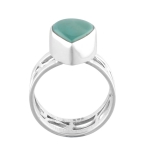 Intricately made unique design silver gemstone ring